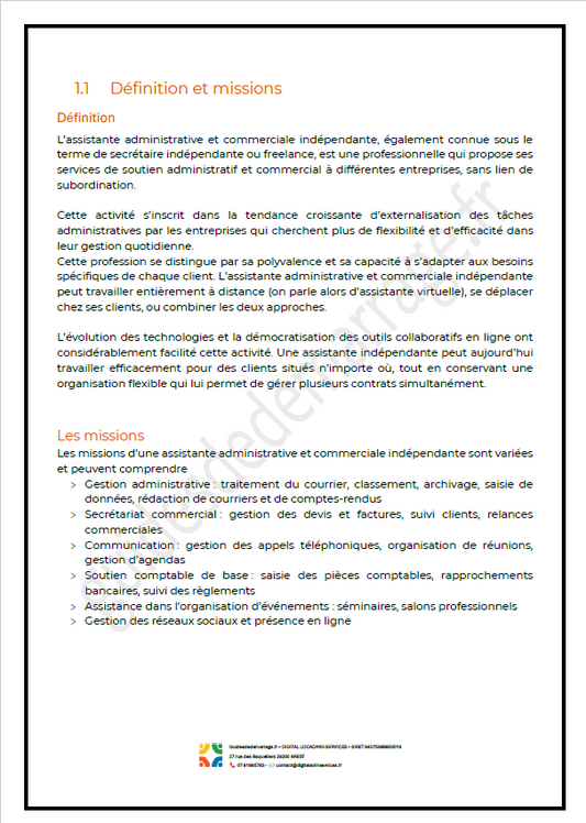 Guide Pratique de l'Assistante Administrative et Commerciale Indépendante