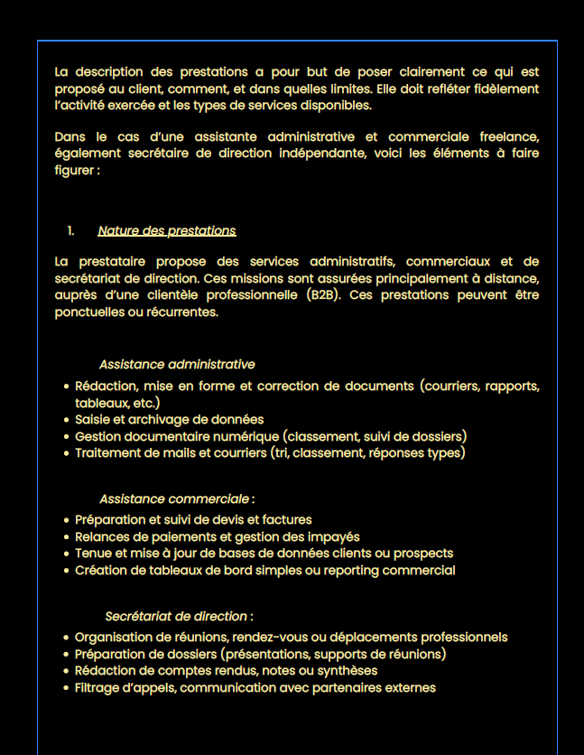 Les conditions générales de vente