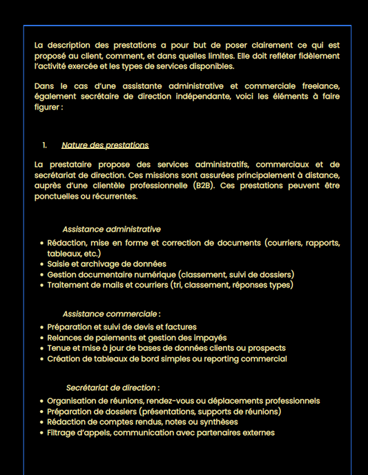 Les conditions générales de vente