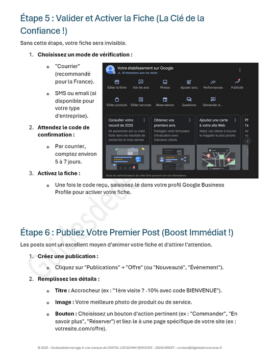 Guide de création : Fiche Google Business Profile