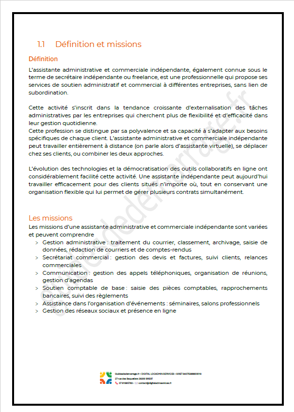 Guide Pratique de l'Assistante Administrative et Commerciale Indépendante