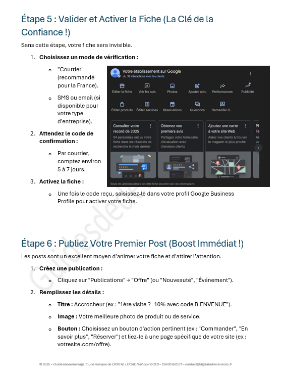 Guide de création : Fiche Google Business Profile